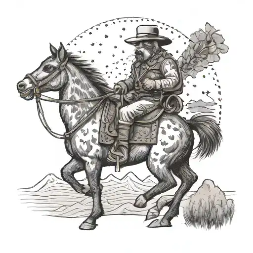 A Western Themed Scene With A Raccoon Riding A Horse