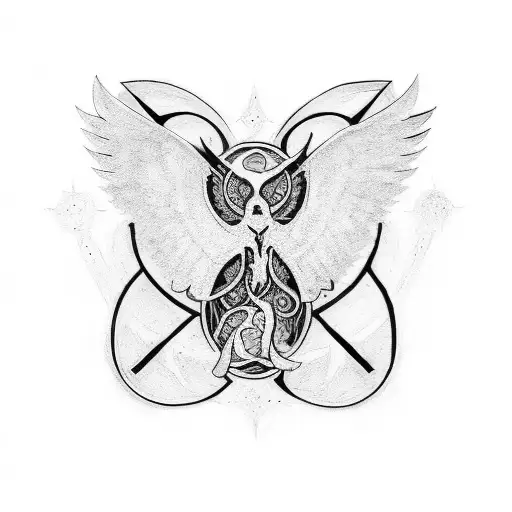 A Pectoral Tattoo Including Symbols From Tv Series Supernatural