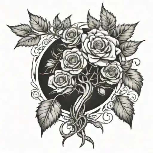 Yew Tree With Rose Intertwined