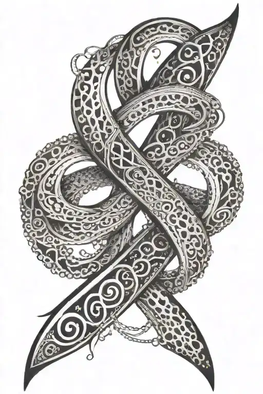 An Infinity Symbol Morphing Into A Breast Cancer Ribbon