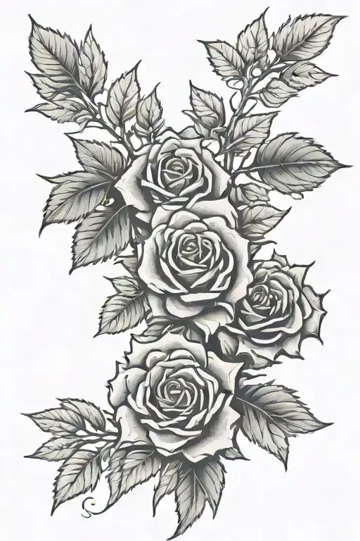 Yew Tree And Rose Intertwined