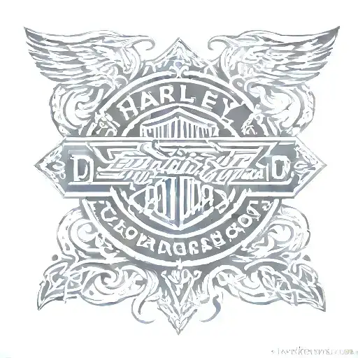 Harley Davidson Logo Merged With Celtic Knotwork Design