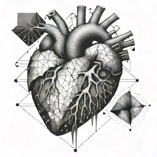 Realistic Heart Shape Broken Into Semi-geometric Chunks But Being Put Back Together