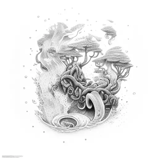 Forrest And Ocean Seperated By A Path