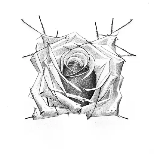 Rose In A Barbed Wire Triangle