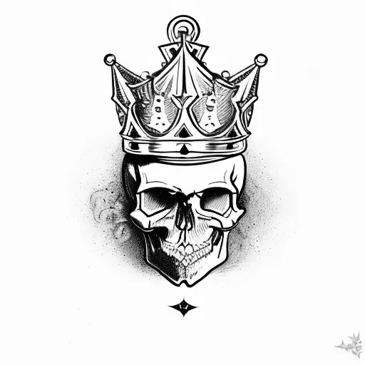 Skull Wearing A Crown With The Ace Of Spades On The Crown As Symbol