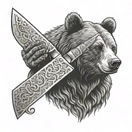Bear Wearing Chef Knife