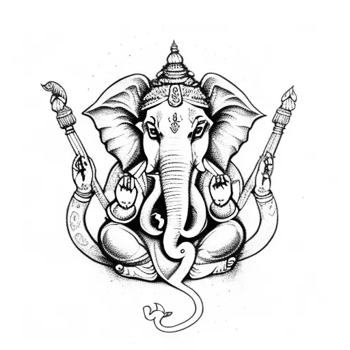 Ganesha With Strength Symbol
