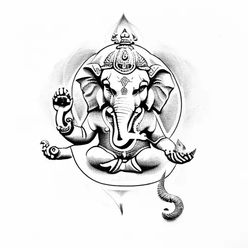 Ganesha With Norse Mythology Strength Symbol