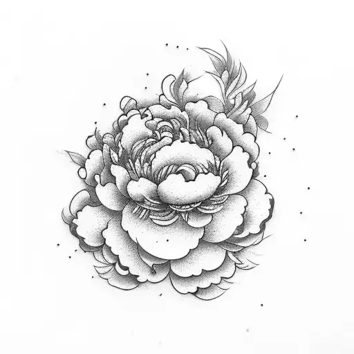 Irezumi Peony Tattoo With Foo Dog