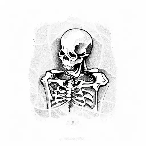 Skeleton With Raised Cocktail