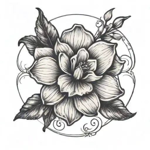 A Gardenia Flower Blooming From A Guitar Sound Hole