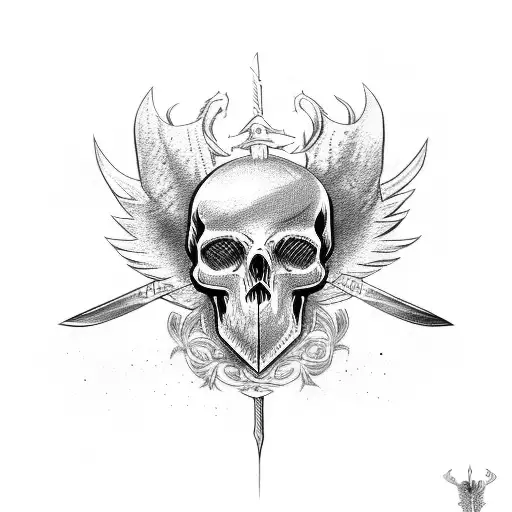 Sword In Skull And Wings