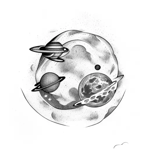 Space Sky Ocean Moon