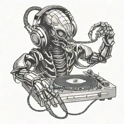 A Scorpion Wearing Headphones And Djing At A Movie Premiere