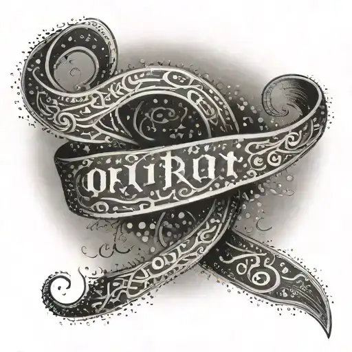 A Dotwork Tattoo Of Latin Script From A Favorite Saying Wrapped Around Orion's Belt