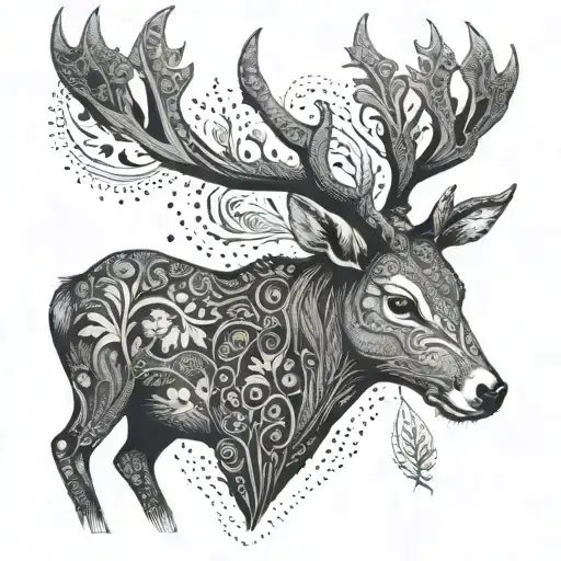 Incorporate Traditional Slovakian And Scottish Patterns Into A Deer