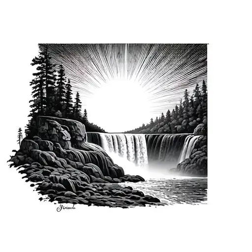 Niagara Fall Sun Light