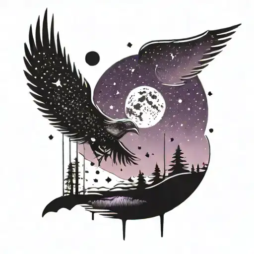 Stars Forming A Disc Golf Course With A Purple Sky