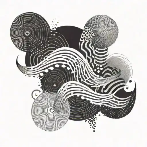 An Abstract Design Of Sound Waves Morphing Into Trippy Patterns