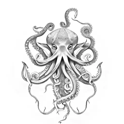 Poseidon Fighting With Octopus