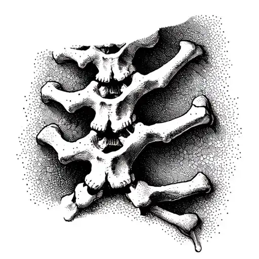 Spine Bones Black And White