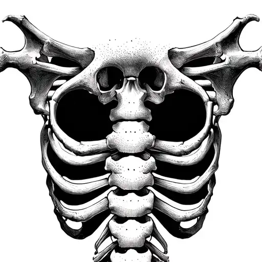 Spine Bones Black And White Symmetrical