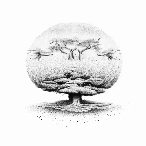 Large Thin Tree That Is On Fire