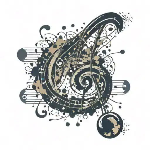 Music Notes And Paint Splatters