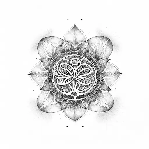 Tree With Flower Of Life