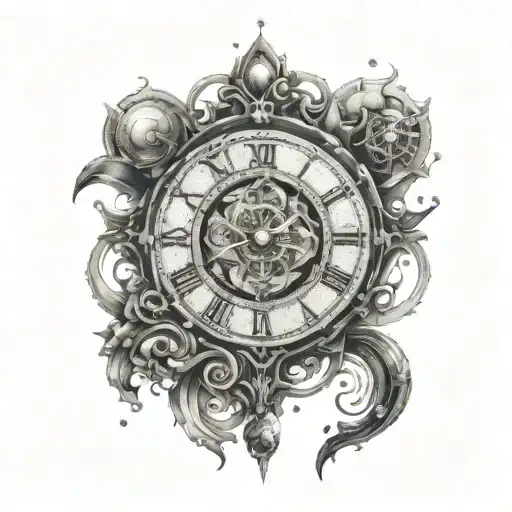 A Cosmic Clock Design Symbolizing The Passage Of Time And The Client's Control Over Their Fate