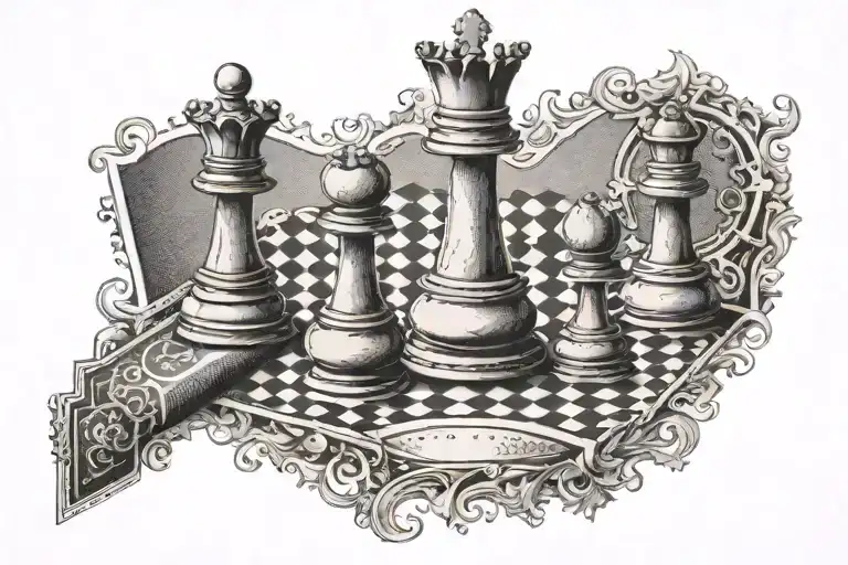 Chess Piece In Shape Of A Card Deck