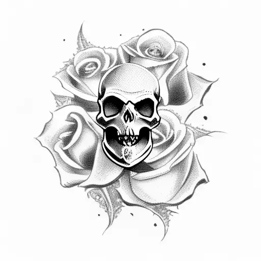 Pirate Skull With A Rose In Your Mouth