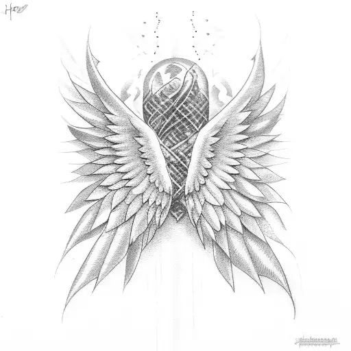 Hope Word In Center And Side By Angel Wings Top Should Have Angel Ring