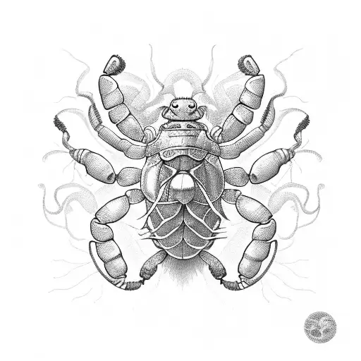 Scorpion With Tulasi Plant Behind It