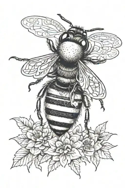 A Bumble Bee Surrounded By Intricate Coloring Craft Patterns And Bee Hive