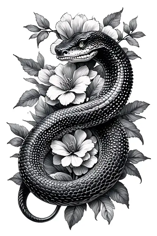 Snakes Flowers Dark