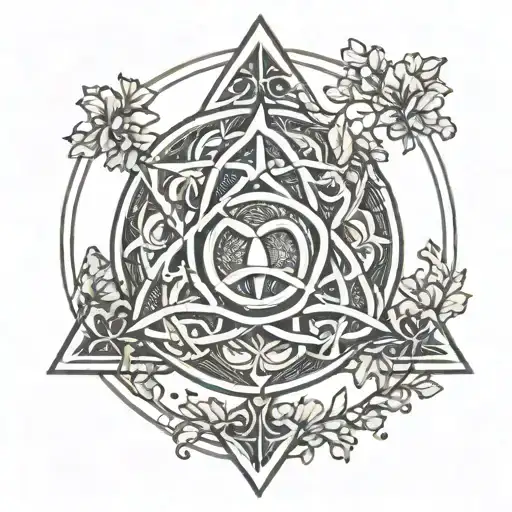 Design A Geometric Pattern Incorporating The Oak Triquetra Symbol As The Centerpiece