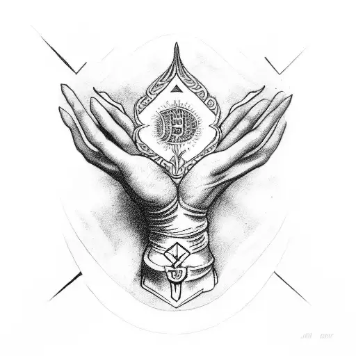 Hand Of Glory Holding An Upside Down Judgement Tarot Card