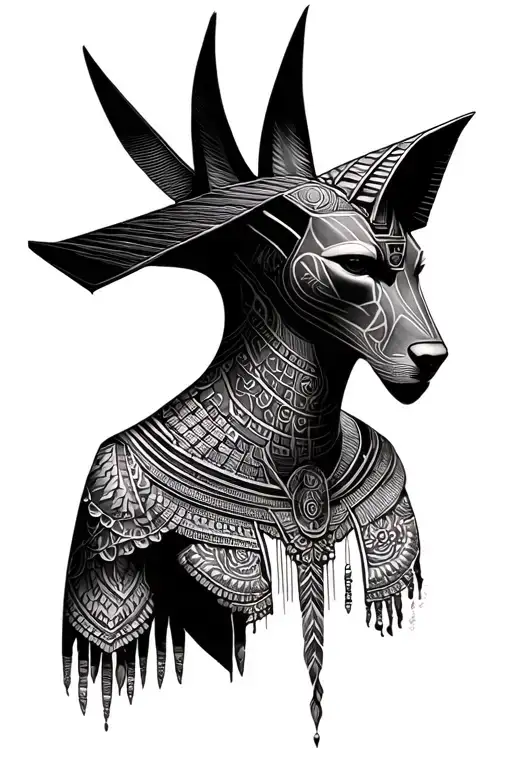 An Anubis-inspired Tattoo With Elements Of Black Pride And Mentoring