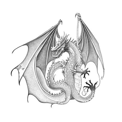 Dragon Smoking A Joint