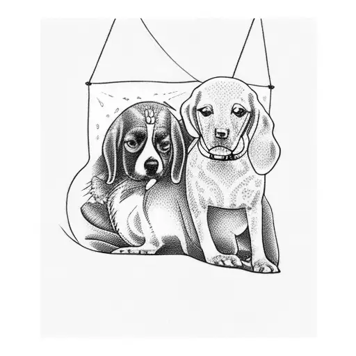 Grandma Coco Sitting In A Hammock With A Dog By Her Feet