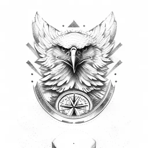 Eagle With Compass