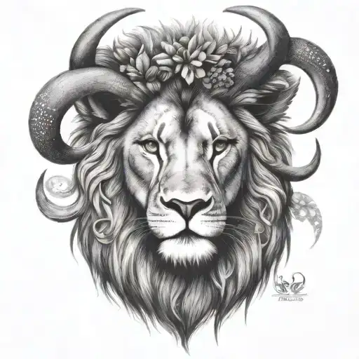 Lion With Deer Antlers