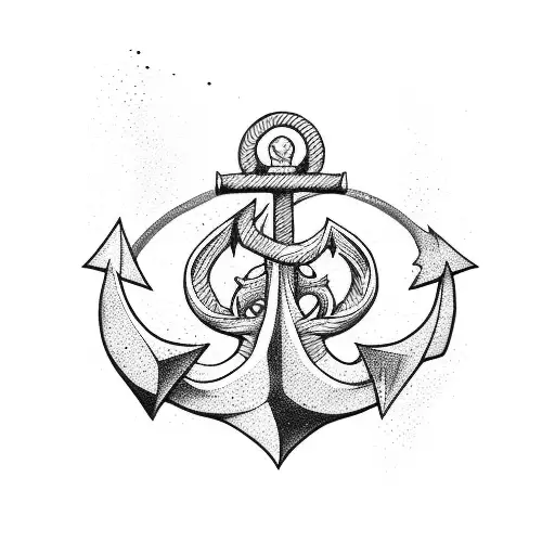 3 Anchors Falling Through Water