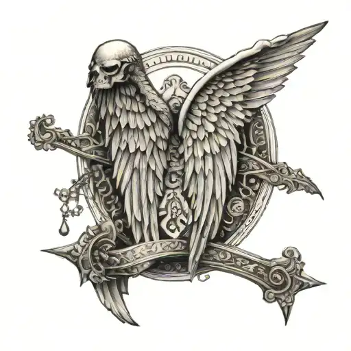 A Trading Scale With An Angel Wing On One Side And A Devil Wing On The Other