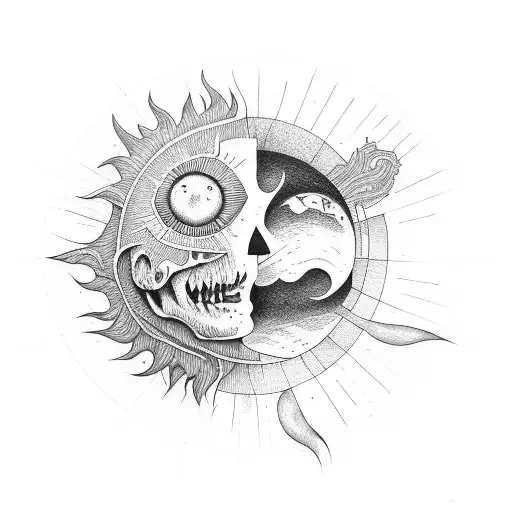 3 Points With Moon Earth And Sun