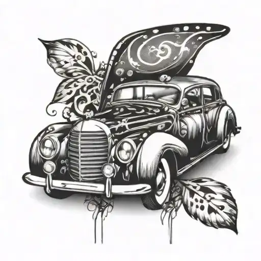 Combine A Musical Instrument With A Vintage Car In A Unique And Artistic Design