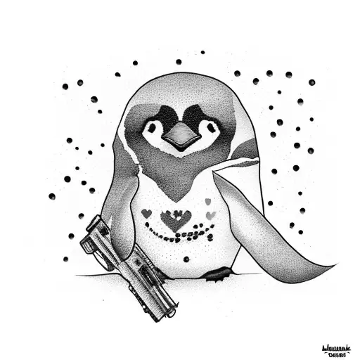 Cute Penguin With Handgun