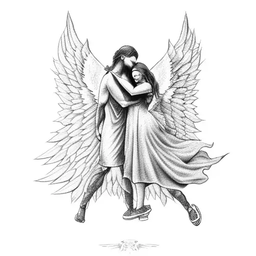 Angel And Demon Holding Hands